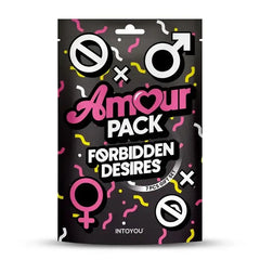 Amour Pack Forbidden Desires presentset – lekfulla erotiska gåvor i svart förpackning med symboler