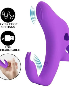 Lila finger vibrator med 10 vibrationslägen och USB-uppladdning för intensiva, riktade fingertoppsvibrationer