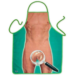 Magnifying glass apron with built-in lens for precision crafting