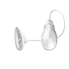 Vit elegant vakuumpump för bröstvårts- och vulvapumpar, med ergonomisk fjärrkontroll och mjuk silikonmuff för intensiv stimulering