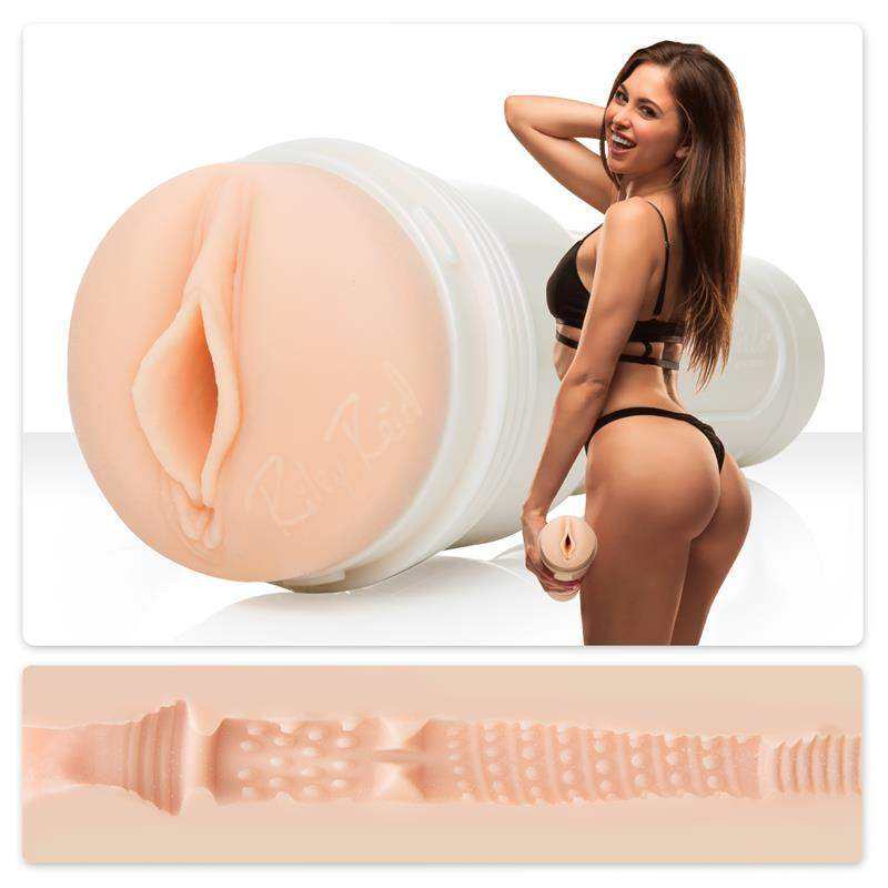 Vaginas and Anus product showing a peach-toned anatomical sleeve with textured inner ridges and a molded opening