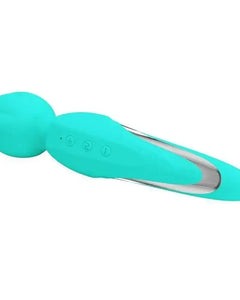 Turkos stavmassager med djupa vibrationer och ergonomiskt grepp för kraftfull avkoppling och njutning