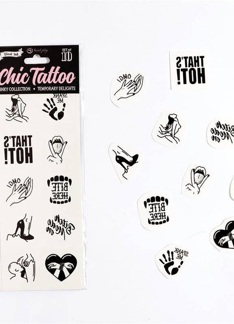 10 temporary tattoos Kinky Collection