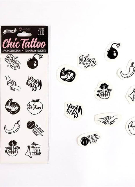 10 temporary tattoos Spicy Collection