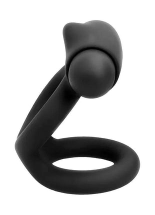 Denver Double Cockring with Vibrating Bullet USB Silicone Black