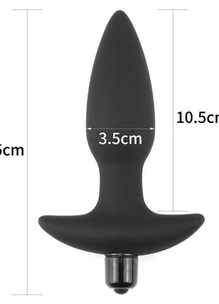 Butt Plug Fantasy Plug with Vibration Black