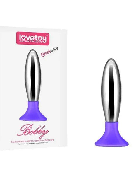Butt Plug Bobby Metal and Silicone Purple