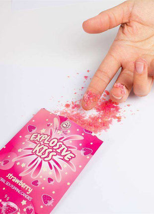 Oral Sex Popping Candies display box with 48 single-dose strawberry and mint sachets