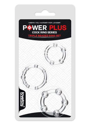Pack of 3 Penis Ring Power Plus Triple Clear