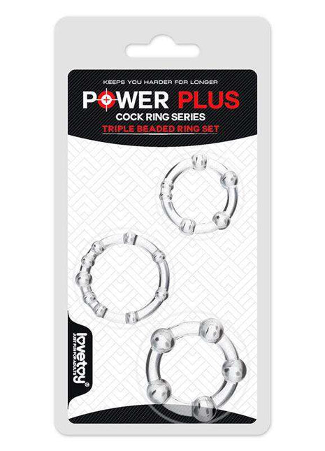 Pack of 3 Penis Ring Power Plus Triple Clear