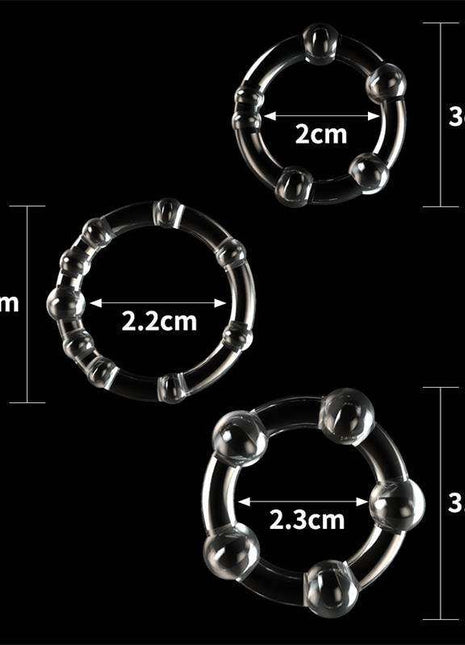 Pack of 3 Penis Ring Power Plus Triple Clear