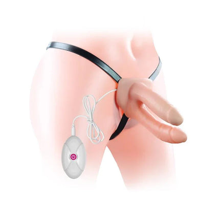 Double Hollow Dildo Strap On Vibrating