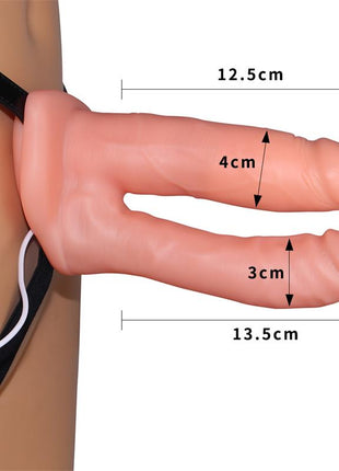 Double Hollow Dildo Strap On Vibrating