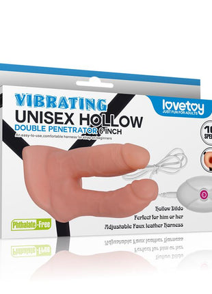 Double Hollow Dildo Strap On Vibrating