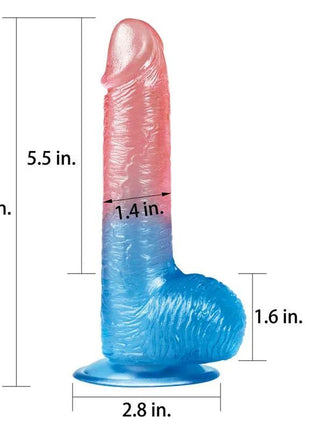 Dildo Dazzle Studs 7.5 Pink and Blue
