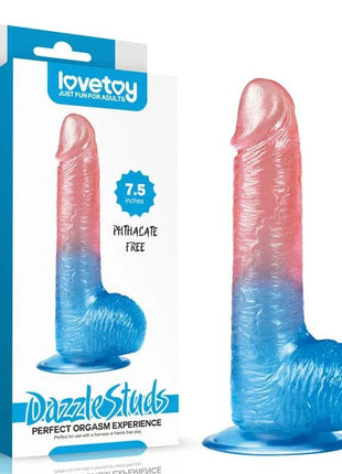 Dildo Dazzle Studs 7.5 Pink and Blue
