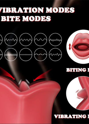 Ember Licking and Vibrating Mouth Shape Massager USB Silicone