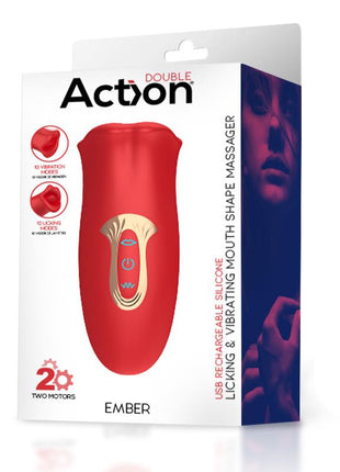 Ember Licking and Vibrating Mouth Shape Massager USB Silicone