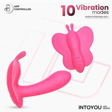 Wingy Butterfly Vibrator with App Peach Red