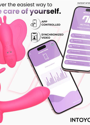 Wingy Butterfly Vibrator with App Peach Red
