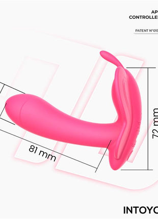Wingy Butterfly Vibrator with App Peach Red