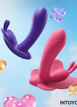Wingy Butterfly Vibrator with App Peach Red