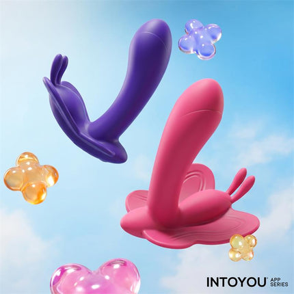 Wingy Butterfly Vibrator with App Peach Red