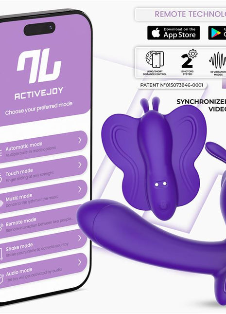 Wingy Butterfly Vibrator with App Dark Purple