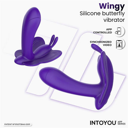 Wingy Butterfly Vibrator with App Dark Purple