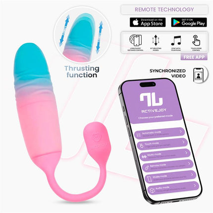 NexEgg Motion Vibrating Egg with Thrusting App Pink Turquoise
