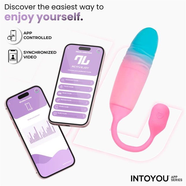 NexEgg Motion Vibrating Egg with Thrusting App Pink Turquoise