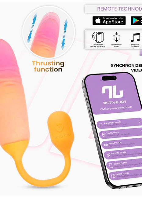NexEgg Motion Vibrating Egg with Thrusting App Orange Pink