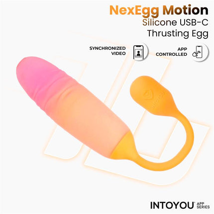 NexEgg Motion Vibrating Egg with Thrusting App Orange Pink