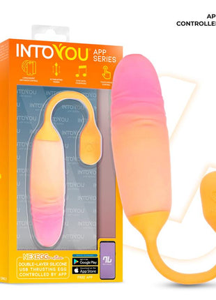 NexEgg Motion Vibrating Egg with Thrusting App Orange Pink