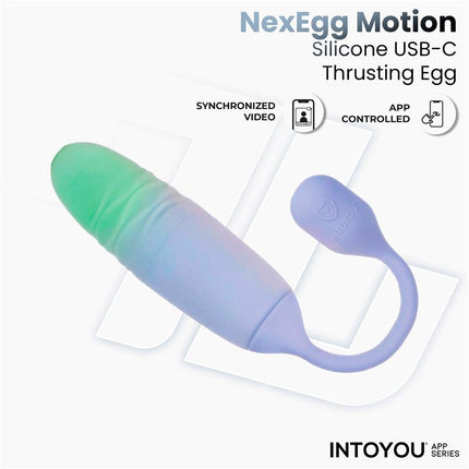 NexEgg Motion Vibrating Egg with Thrusting App Lilac Pistachio
