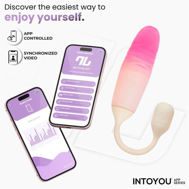 NexEgg Motion Vibrating Egg with Thrusting App Beige Pink