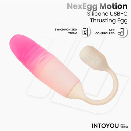 NexEgg Motion Vibrating Egg with Thrusting App Beige Pink