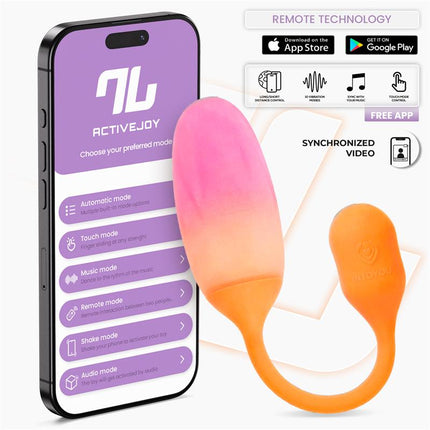 NexEgg Vibrating Egg Double Silicone Layer App Orange Pink