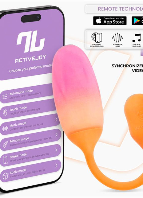 NexEgg Vibrating Egg Double Silicone Layer App Orange Pink