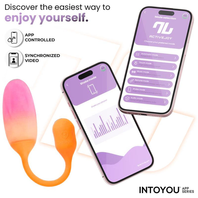 NexEgg Vibrating Egg Double Silicone Layer App Orange Pink