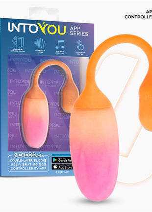 NexEgg Vibrating Egg Double Silicone Layer App Orange Pink