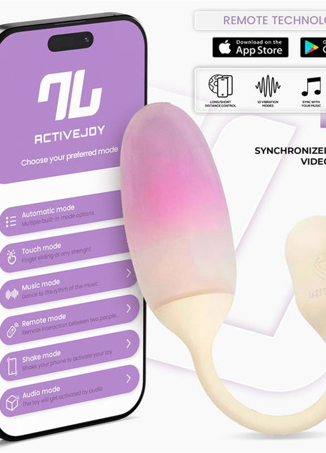 NexEgg Vibrating Egg Double Silicone Layer App Beige Pink