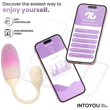 NexEgg Vibrating Egg Double Silicone Layer App Beige Pink