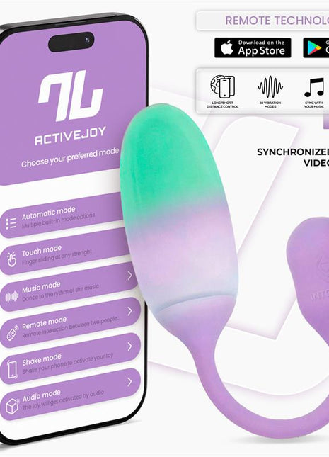 NexEgg Vibrating Egg Double Silicone Layer App Lilac Pistachio