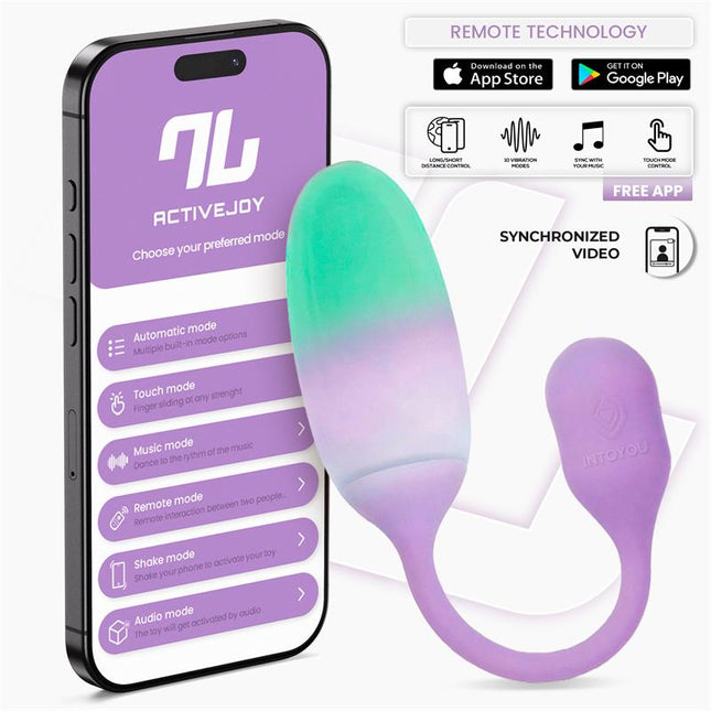 NexEgg Vibrating Egg Double Silicone Layer App Lilac Pistachio