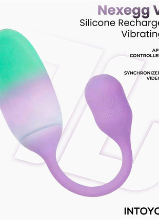 NexEgg Vibrating Egg Double Silicone Layer App Lilac Pistachio