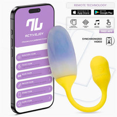 NexEgg Vibrating Egg Double Silicone Layer App Yellow Purple
