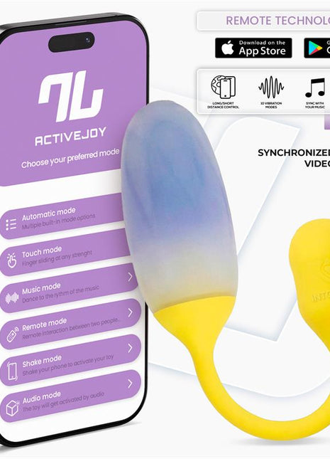 NexEgg Vibrating Egg Double Silicone Layer App Yellow Purple