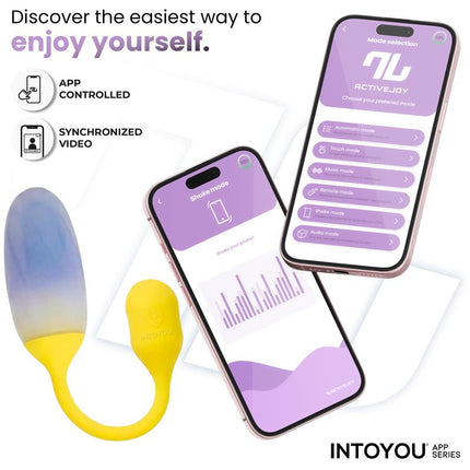 NexEgg Vibrating Egg Double Silicone Layer App Yellow Purple