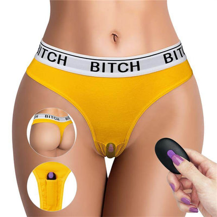 Open Panties with Vibrating Bullet and Remote Control in size L with open crotch thong and rechargeable stimulator